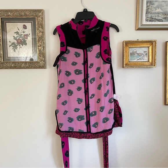 Proenza Schouler Hot Pink Ikat Mock Neck Top - Picture 13 of 16